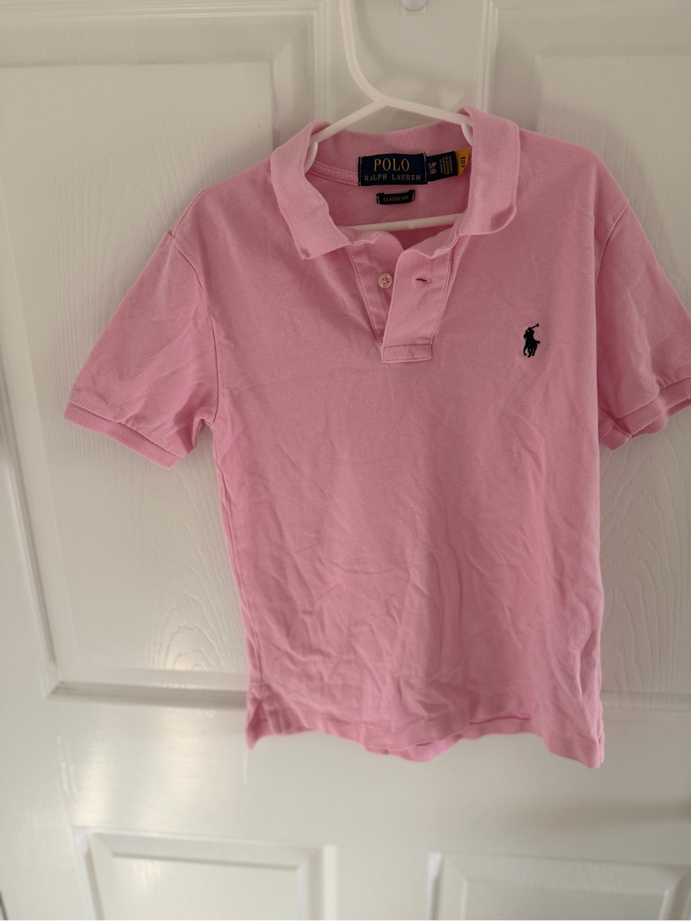 Polo by Ralph Lauren Light Pink Short Sleeve Polo with Navy Pony